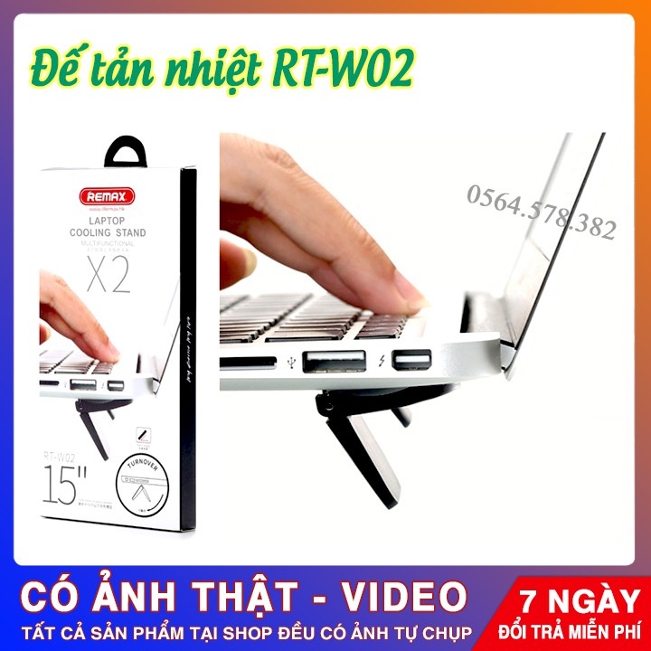 Quạt và Tản Nhiệt | ĐẾ TẢN NHẬT Remax RT-W02 CHO LAPTOP & MACBOOK | THIẾT KẾ NHỎ GỌN - DỄ DÀNG MANG THEO | SPCNo1