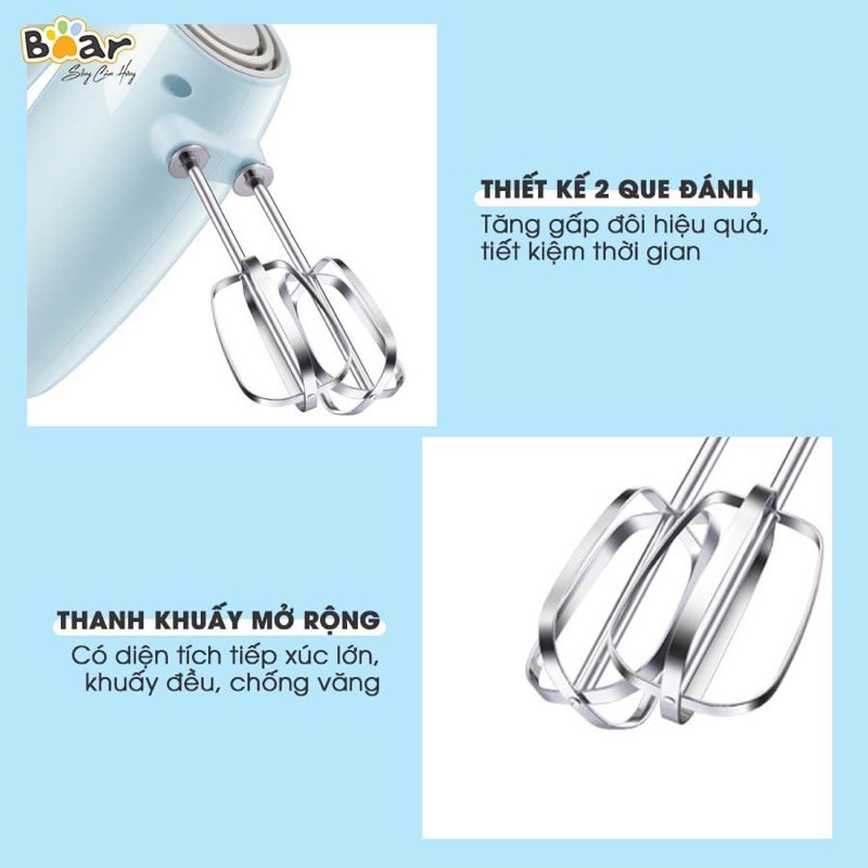 Máy Đánh Trứng Cầm Tay Mini Bear, Máy Đánh Kem Trứng, Máy Đánh, Trộn Bột Đa Năng_Công Suất Lớn _Bảo Hành 12 tháng