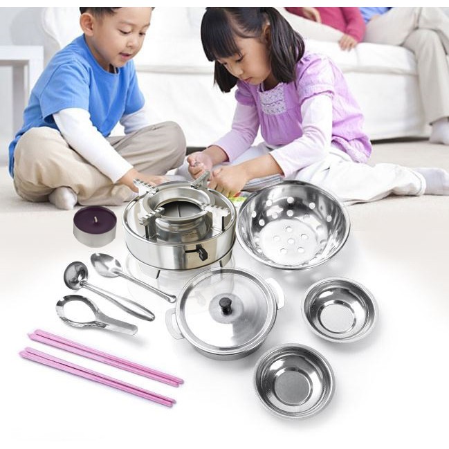 Bộ đồ chơi Nấu Ăn Ngọc Bích chất liệu INOX cho bé tập nấu các món ăn đơn giản ( Made in Viet Nam ) - LICLAC