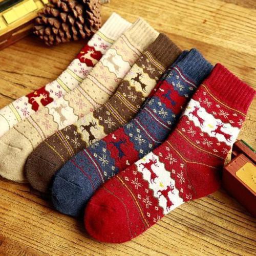 Tất len cổ cao họa tiết giáng sinh dễ thương