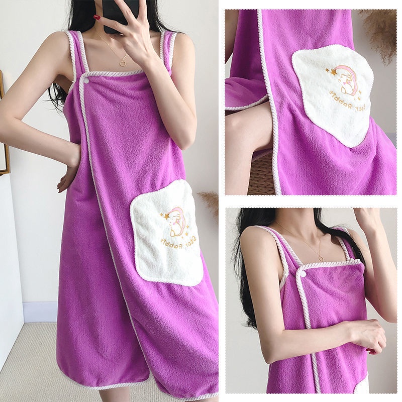 Người lớn có thể mặc khăn tắm, phụ nữ quấn váy tắm gợi cảm, cùng với áo choàng tắm nhung san hô cỡ lớn