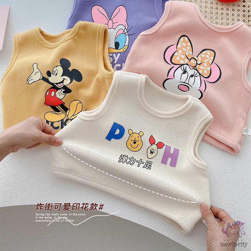 Áo khoác nỉ lông cừu in họa tiết hoạt hình phong cách Hàn Quốc thời trang dành cho trẻ em