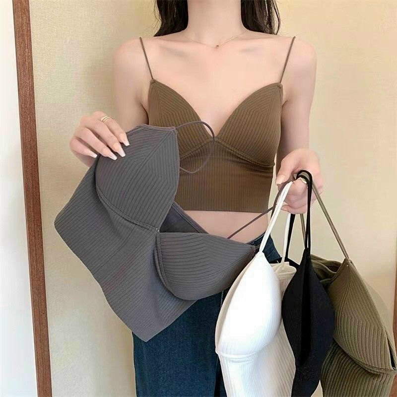 Áo bra hai dây mút liền kiểu mới, chất gân tăm thời trang 1833