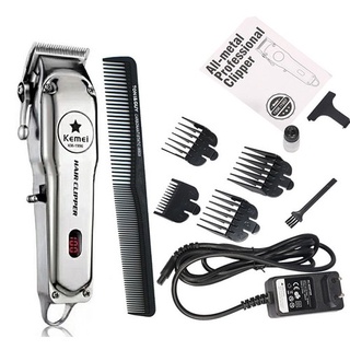 Tông đơ cắt tóc, máy làm tóc Kemei KM-1996 thép nguyên khối có đèn LED