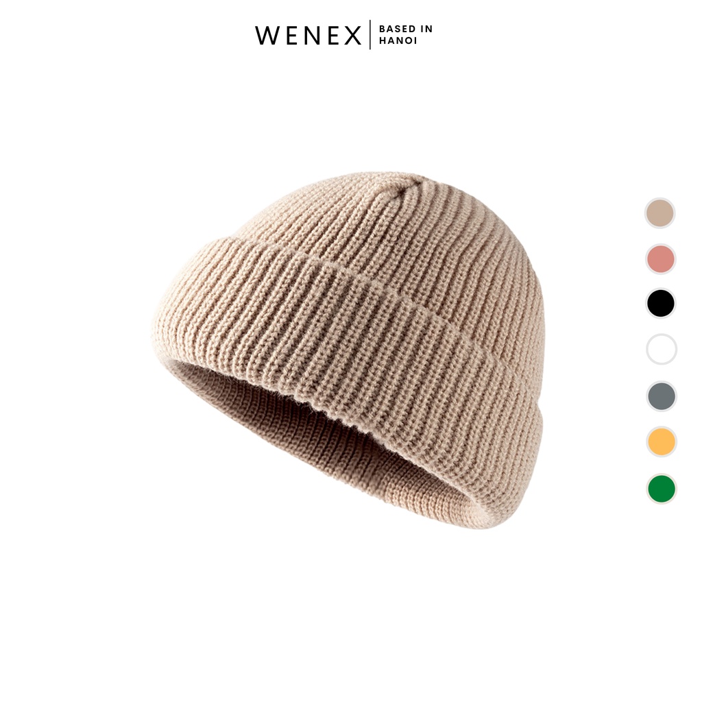 Mũ Len Beanie Trơn Mùa Đông WENEX Nam Nữ Unisex Thời Trang Phong Cách Hàn Quốc Vintage Basic