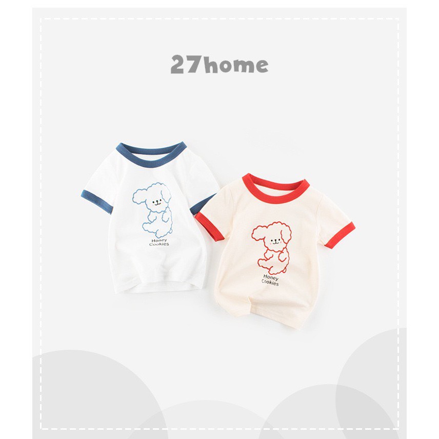 Áo bé gái 27HOME áo thun cho bé Cookies đansg yêu chất cotton hàng xuất Âu Mỹ