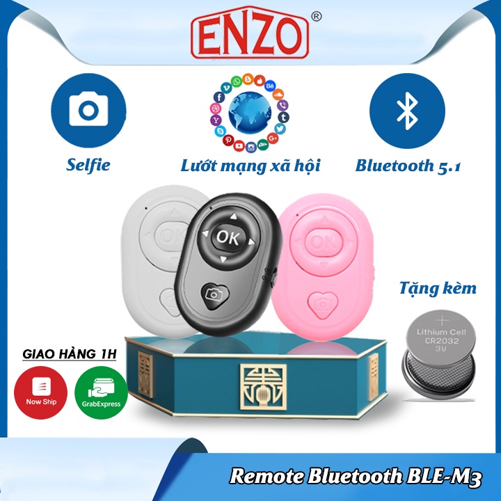 Remote Bluetooth - Điều Khiển Từ Xa Thông Minh Chụp Ảnh Selfie Tự Sướng, Lướt Tiktok, Mạng Xã Hội, Lật Trang Sách