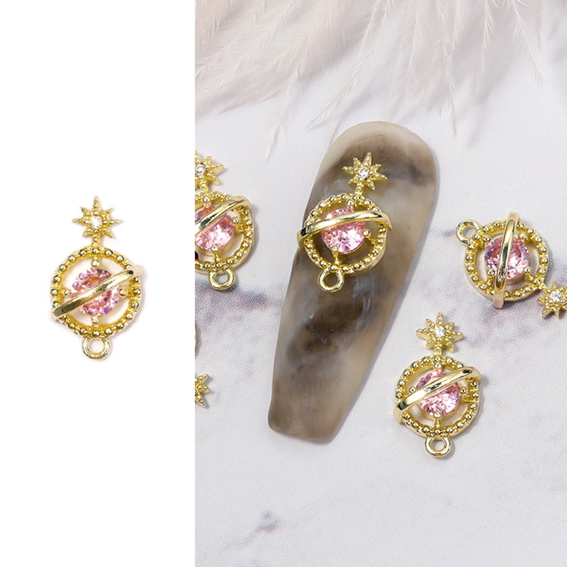 Phụ Kiện Trang Trí Móng Tay Hình Hành Tinh Đính Đá Zircon Sang Trọng