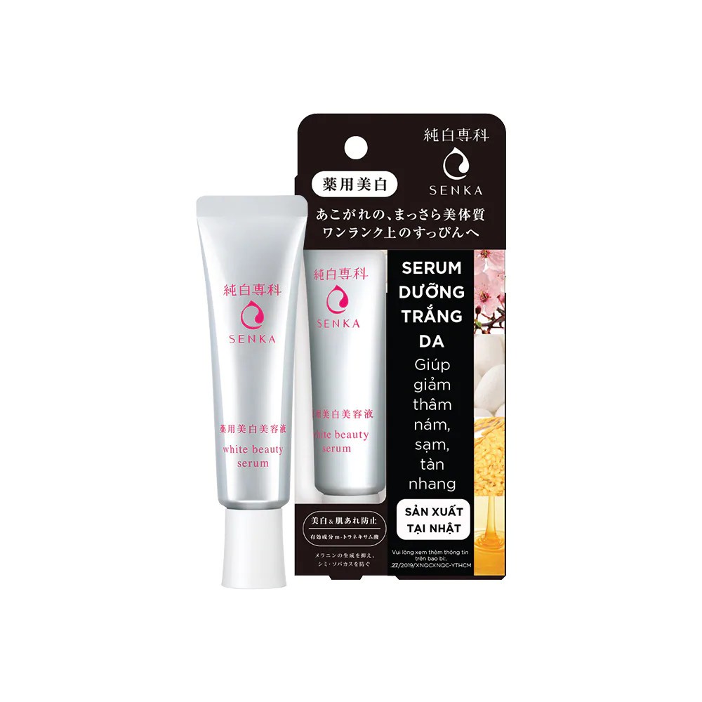 Tinh Chất Dưỡng Trắng Da, Giảm Thâm Nám, Sạm Da, Chiết Xuất Hoa Anh Đào Senka White Beauty Serum 35Gr