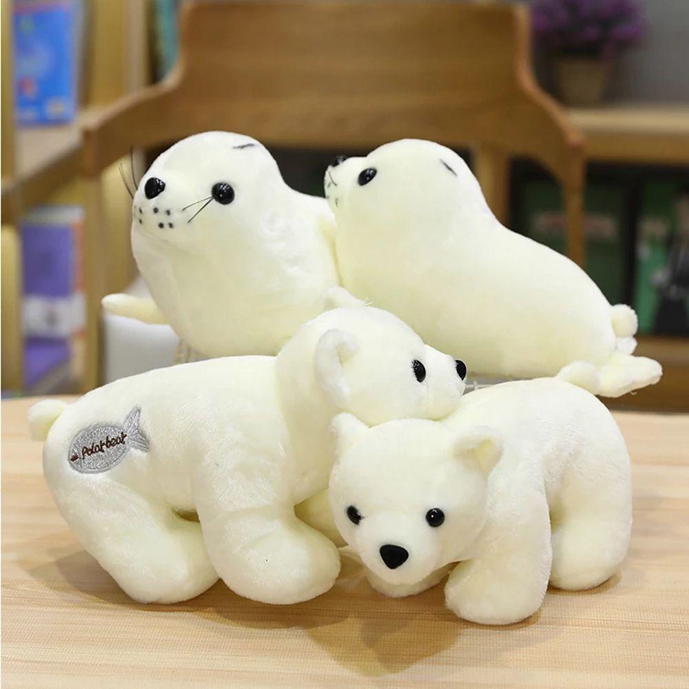 Gấu Bắc Cực Nhồi Bông Mềm Mại 24 / 28cm Thiết Kế Dễ Thương