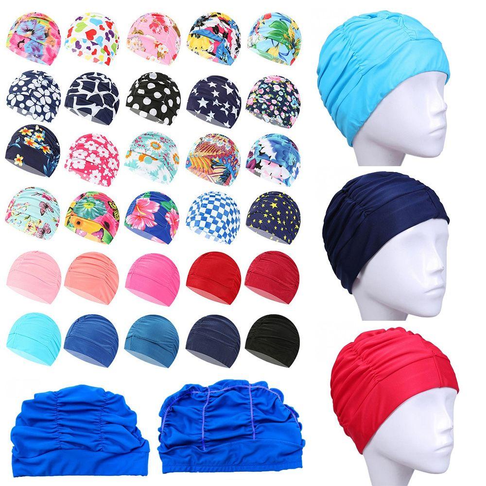 Mũ Bơi Co Giãn In Hoa Free size Bằng Nylon