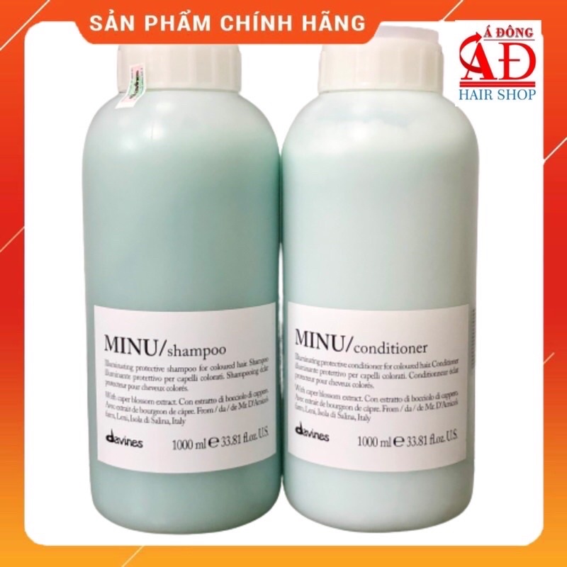 DẦU GỘI XẢ HẤP Ủ GIỮ MÀU NHUỘM, MỀM MƯỢT, LÂU PHAI DAVINES MINU ITALY CHÍNH HÃNG