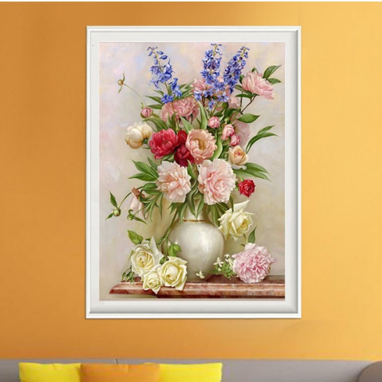 Bộ làm tranh đính đá 5D hình bình hoa duyên dáng | BigBuy360 - bigbuy360.vn