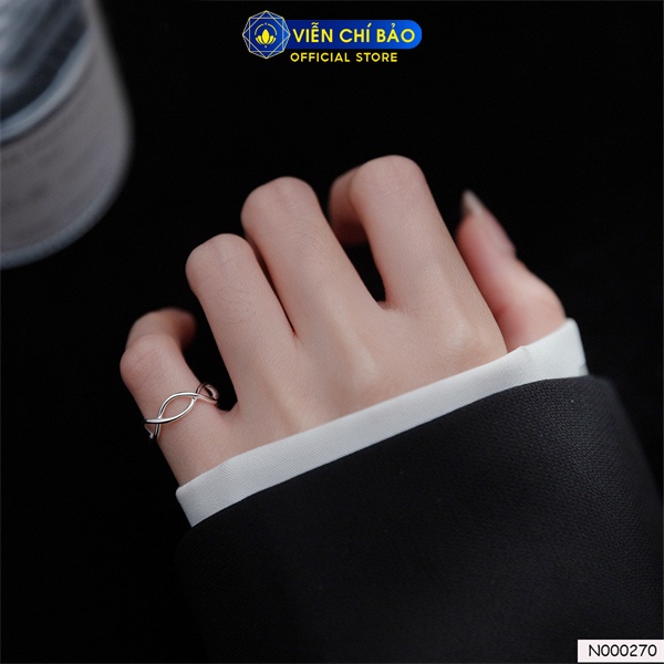 Nhẫn bạc nữ ngón út hình xoắn chất liệu bạc Thái 925 thời trang phụ kiện trang sức nữ Viễn Chí Bảo N000270