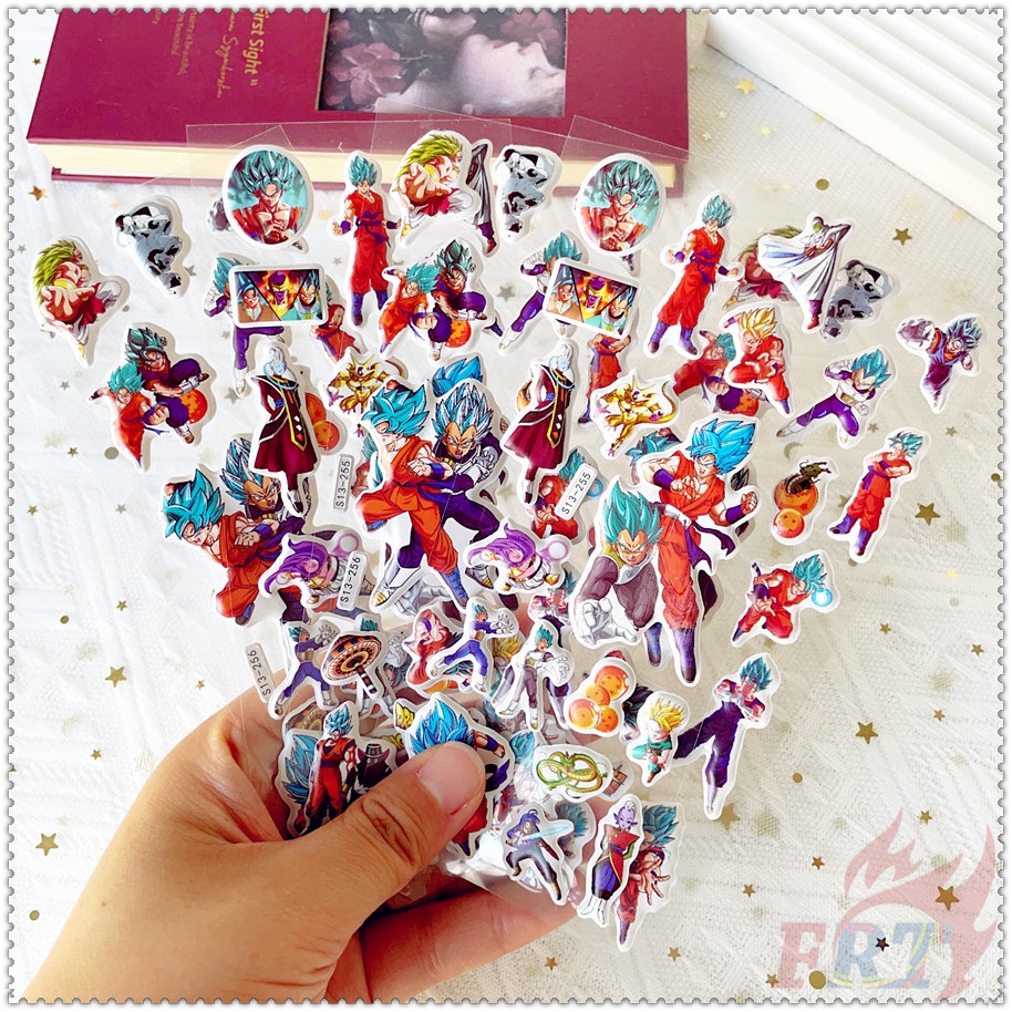❀ Sticker Dán Phần Thưởng Nhân Vật Hoạt Hình DRAGON BALL Q-1 ❀ 1 Miếng Dán Bong Bóng 3D Bằng PVC Chống Nước