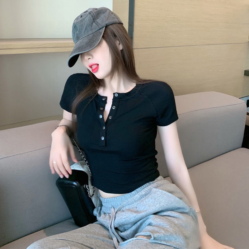 Áo Thun Cotton Ngắn Tay Họa Tiết Sọc Caro Thời Trang Mùa Hè Cho Nữ