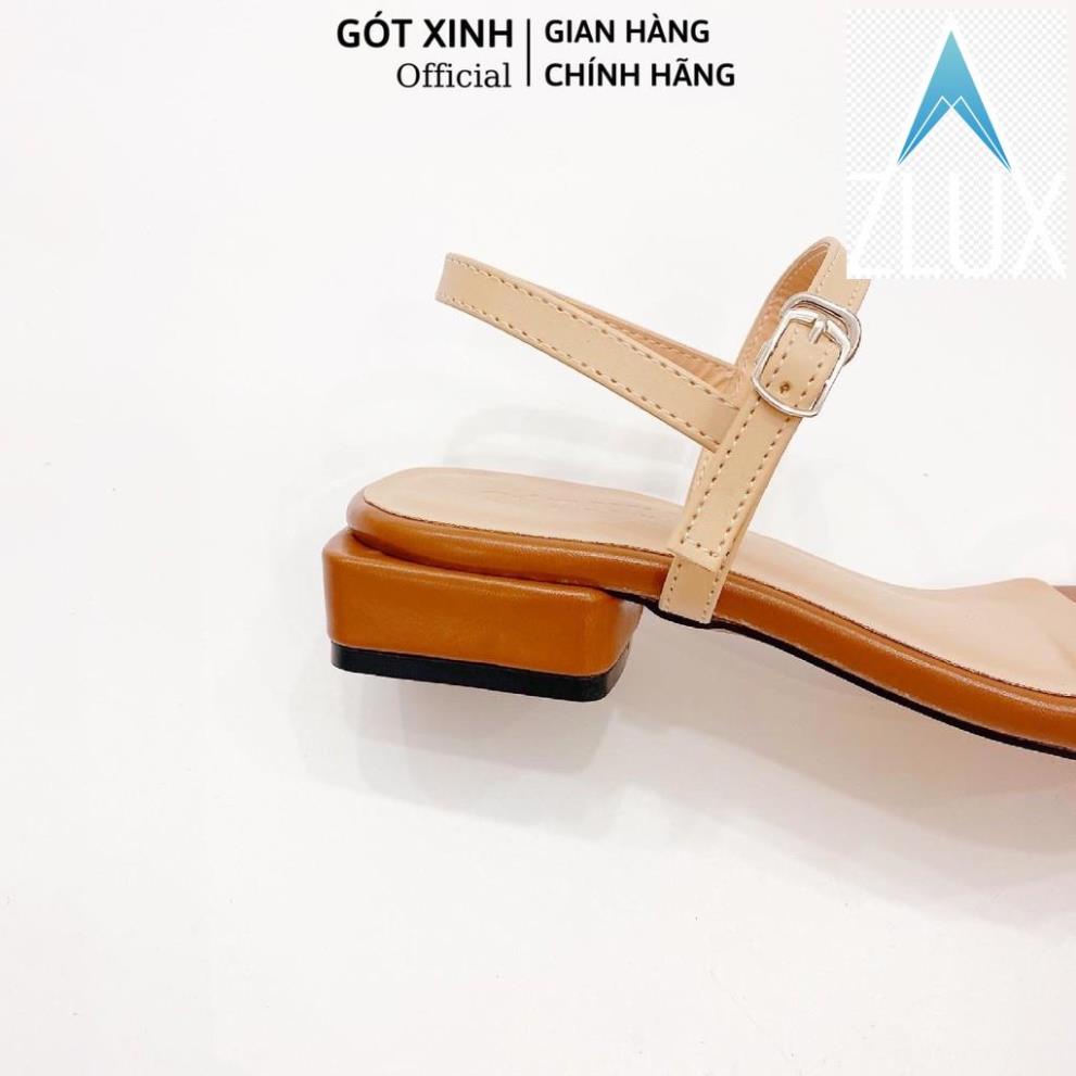 💇 Giày sandal cao gót nữ GÓT XINH GD6 da mềm đế vuông cao 2cm 💇