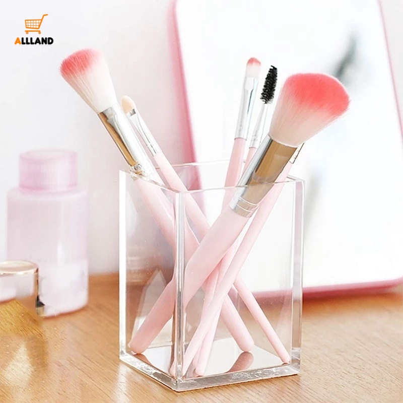 Hộp Đựng Cọ Trang Điểm Đa Năng Trong Suốt Đơn Giản Kích Thước 6.5*6.5*10cm