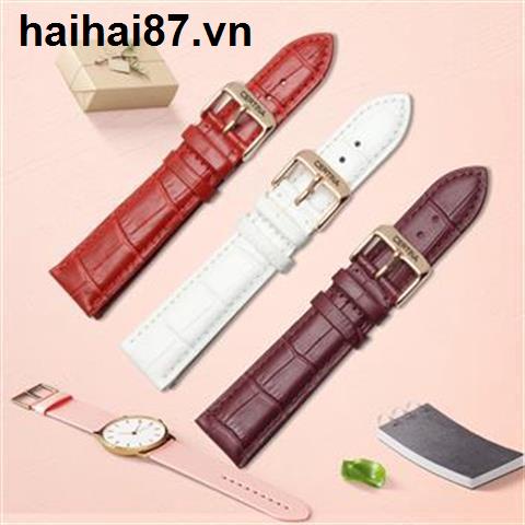 Phù Hợp Vòng Đeo Tay Bằng Da Bò Thật Màu Trắng / Xanh Dương / Đen 16 18 20mm Cho Certina Certina