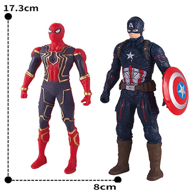 Mô Hình Nhân Vật Siêu Anh Hùng Marvel Avengers 4 Light Iron Man Thanos 15cm