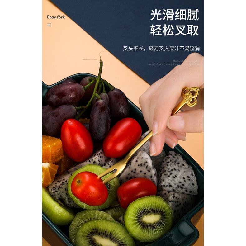 Nĩa Ăn Trái Cây Tráng Miệng Bằng Thép Không Gỉ 304 Cao Cấp