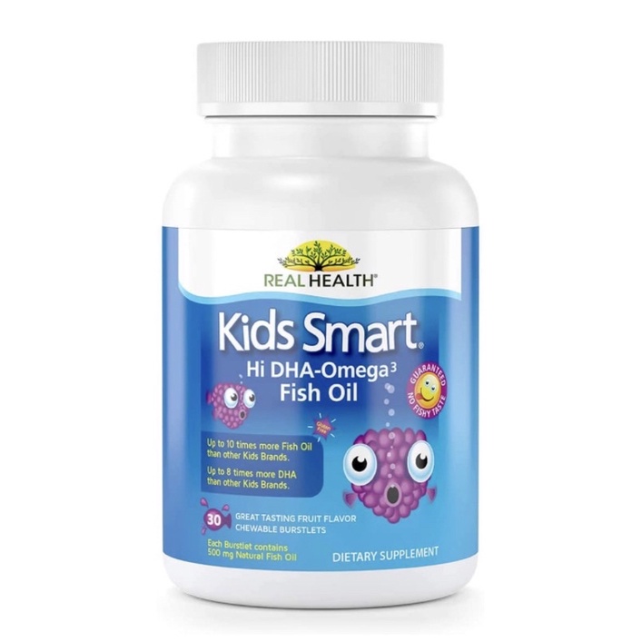 Viên kẹo nhai cho bé Real Health Omega3 DHA Fish Oil 30viên USA