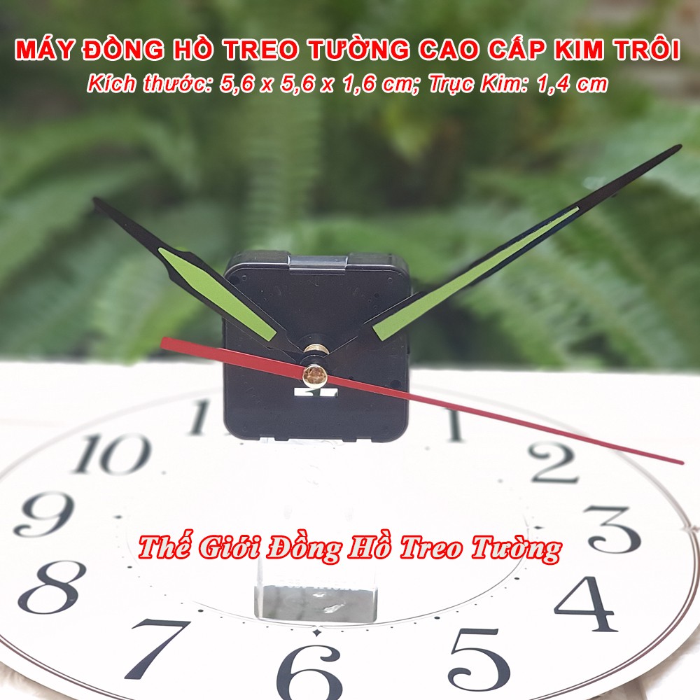 Máy Đồng Hồ Treo Tường KIM TRÔI EASTAR Độ Chính Xác Cao – Bộ Kim Đao màu Đen có phủ Dạ Quang màu Xanh – Tặng Pin Maxel