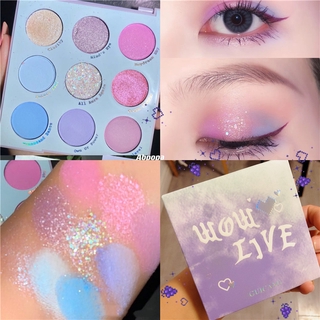 [Hàng mới về] Bảng Phấn Mắt Guicami 9 Màu Lì Và Ánh Nhũ Lâu Trôi Chống Thấm Nước