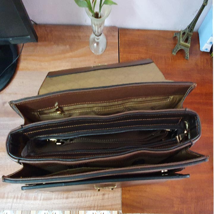 Túi xách cặp da giáo viên đựng laptop 14 inch da bò công sở MDANNA