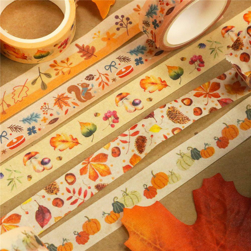 LAYOR1 Bộ 10 Cuộn Băng Keo Washi Hình Lá Rơi Chất Lượng Cao DIY