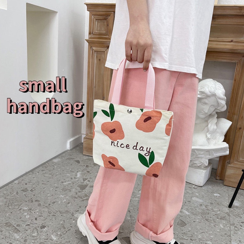 Túi Đeo Vai Bằng Vải Canvas Thiết Kế Nhỏ Gọn Tươi Mới Dành Cho Nữ