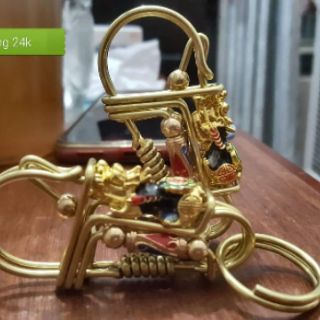 Móc khoá tỳ hưu mạ vàng 24k