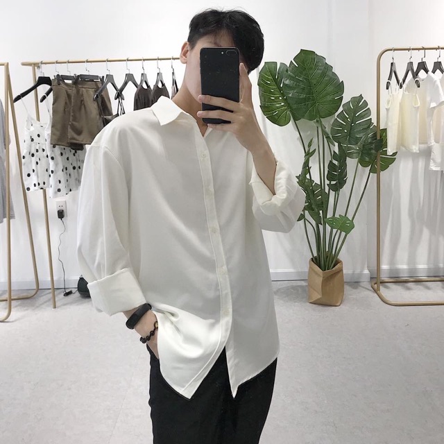 Áo sơ mi trơn unisex HOMIES không túi