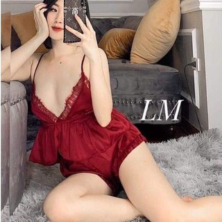 ĐỒ NGỦ SEXY 💋FREE SHIP💋BỘ NGỦ SEXY 2 DÂY💋HOT SALE💋BỘ ĐỒ NGỦ SEXY LỤA SATIN CAO CẤP 55_ 65KG