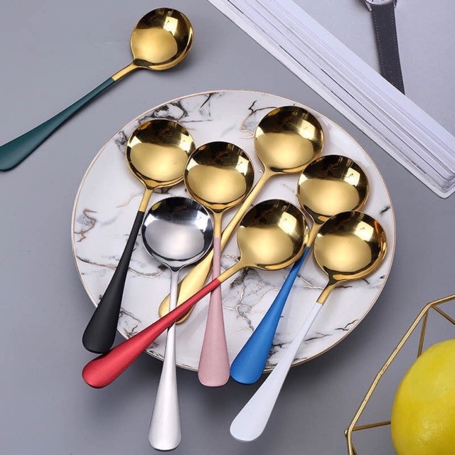SET 5 MUỖNG MẠ VÀNG CAO CẤP CHẤT LIỆU INOX 304 KHÔNG GỈ CÓ LỚP MẠ VÀNG SANG TRỌNG SIÊU SANG