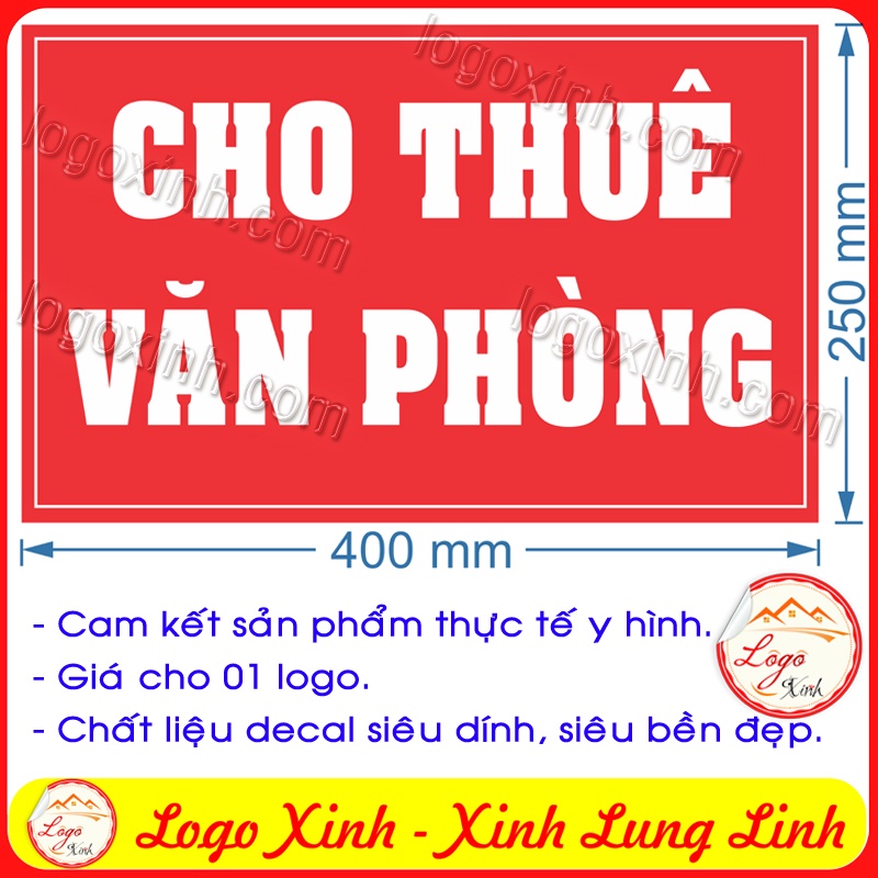 LOGO TEM STICKER BIỂN CHO THUÊ NHÀ, THUÊ VĂN PHÒNG, CỬA HÀNG, PHÒNG TRỌ, BÁN NHÀ, BÁN ĐẤT...SỬ DỤNG DỄ DÀNG TIỆN ÍCH