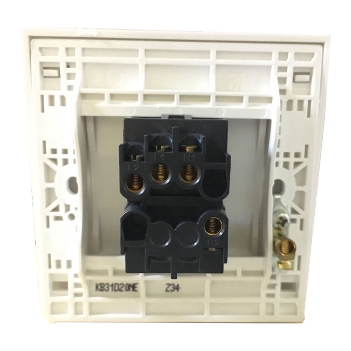 Công tắc đơn 2 chiều Vivace Schneider KB31D20NE_WE - 250VAC - 20A - 1 gang - màu trắng - có đèn Led