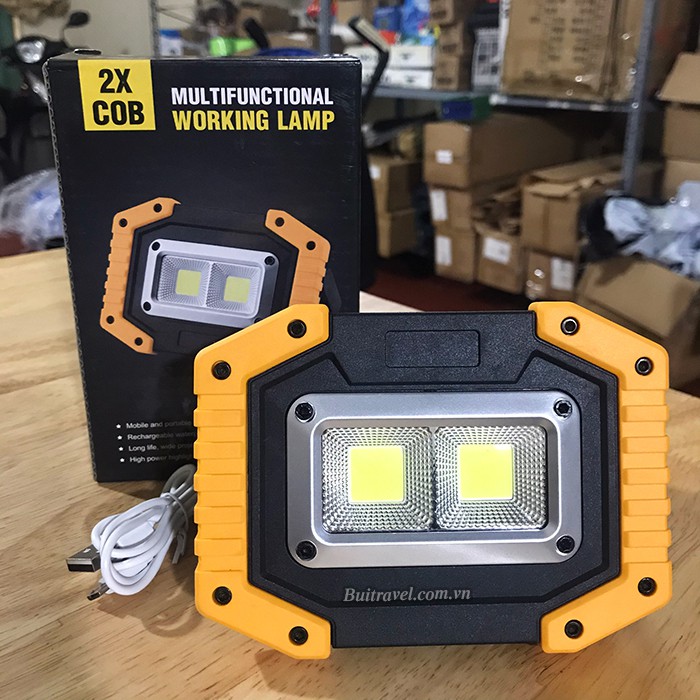 Đèn LED dã ngoại siêu sáng có móc treo- Đèn led cob có sạc USB