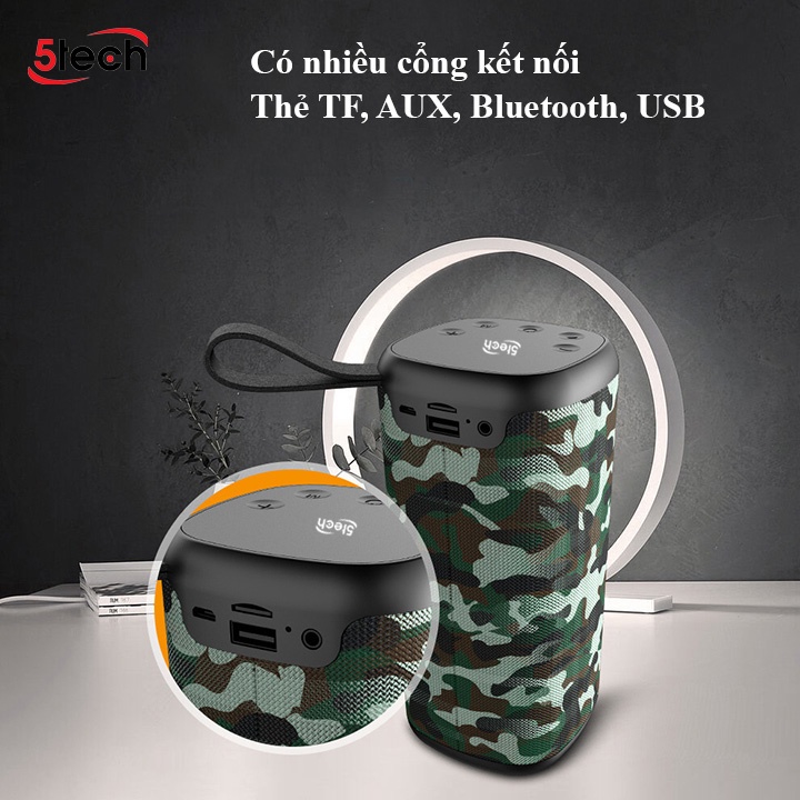 Loa bluetooth 5TECH BS2, loa mini không dây di động ngoài trời âm thanh nổi 3D cho chất lượng âm thanh sống động