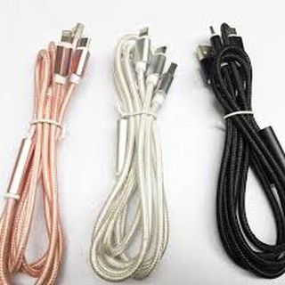 Cáp sạc dây dù 3 đầu 1 mét