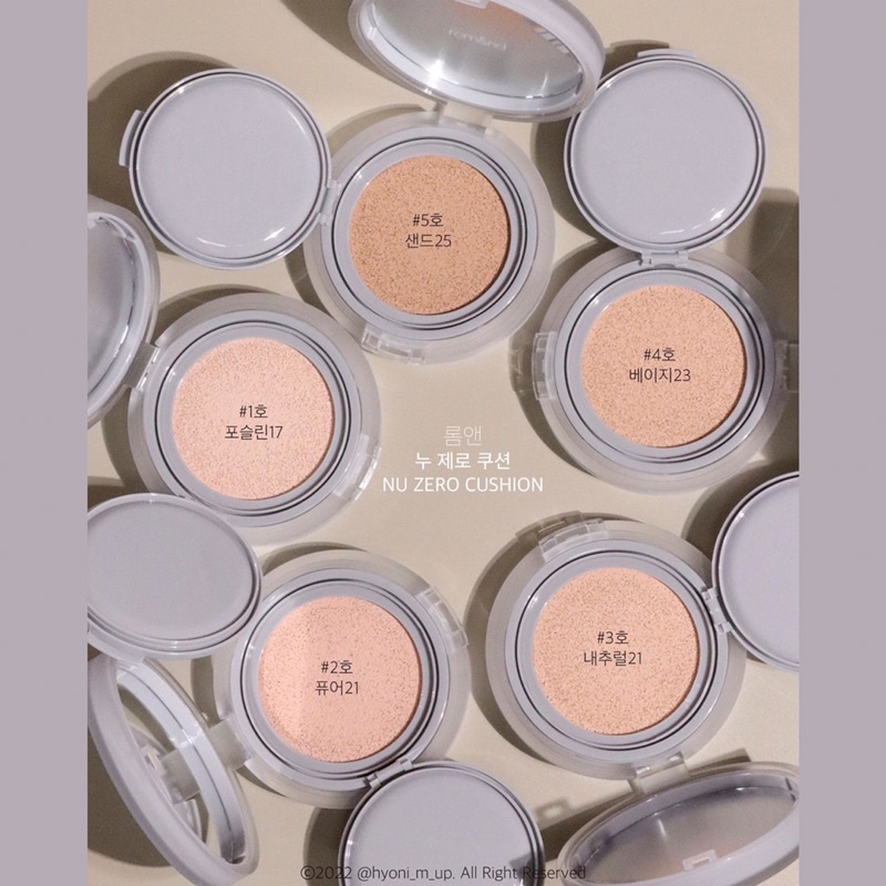 Phấn nước mỏng nhẹ tự nhiên Romand Nu Zero Cushion SPF24 PA++ 15g