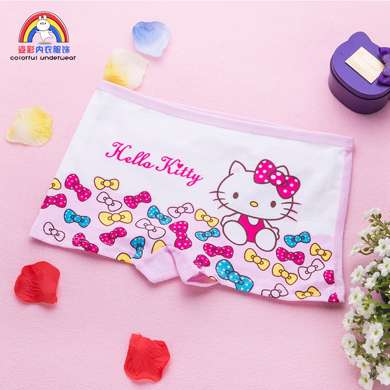 Set 4 quần lót đùi bé gái Hello Kitty Chất cotton mềm mịn size từ 10-28kg