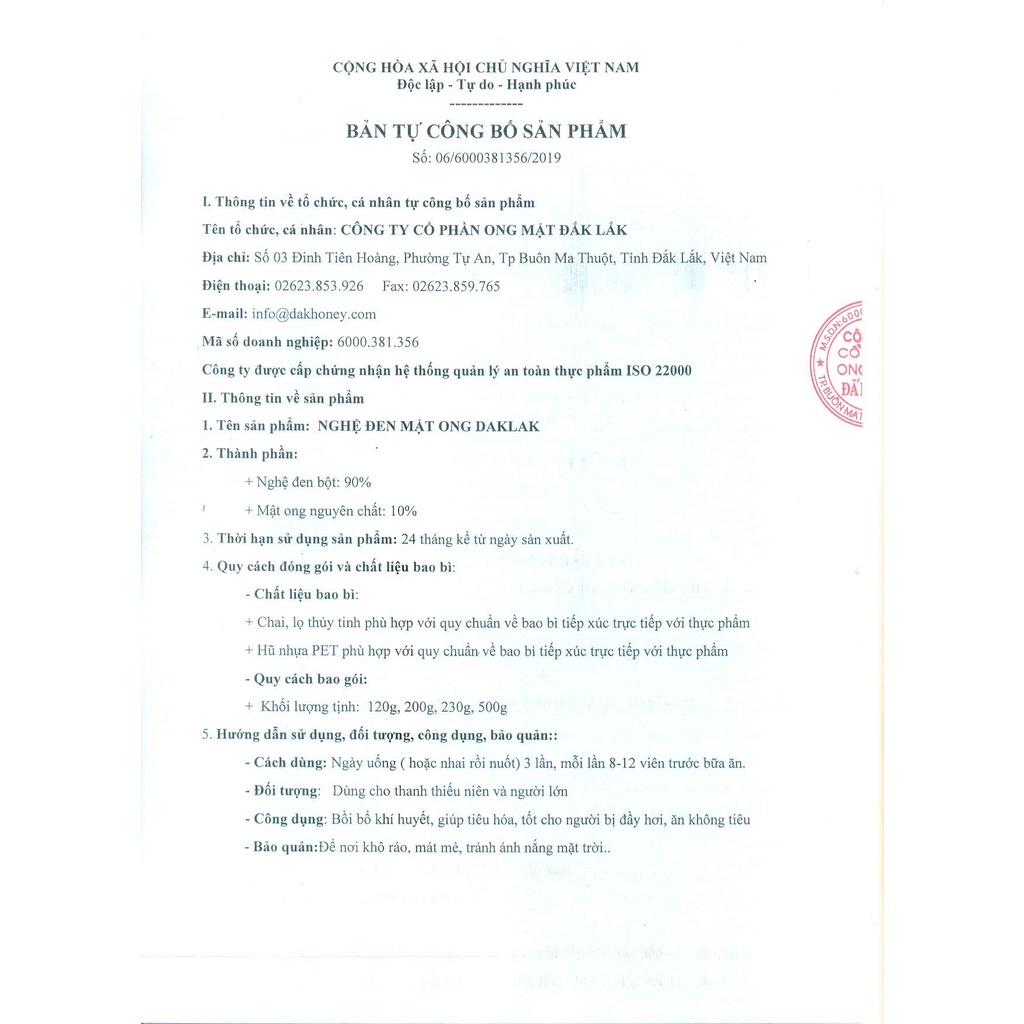 Nghệ đen Mật ong DakHoney 230G