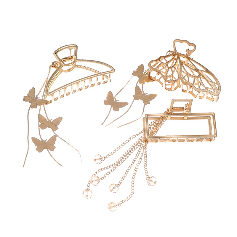 Kẹp tóc tùy chọn kiểu dáng bằng kim loại phối tua rua thời trang dành cho nữ