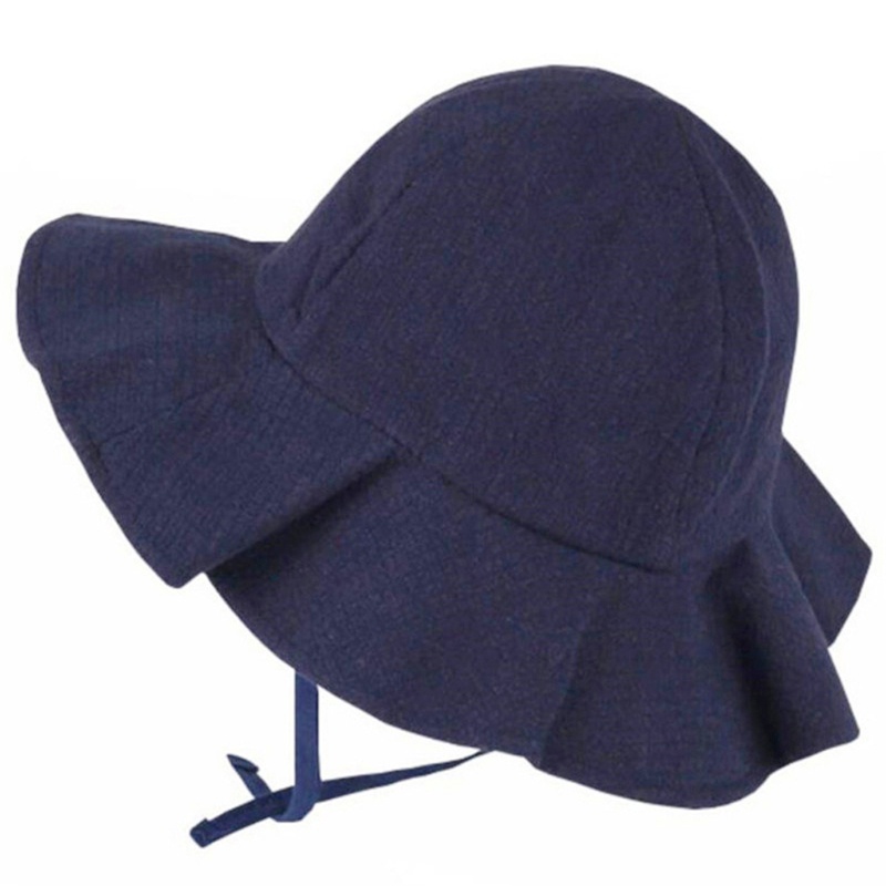 Nón Tai Bèo Rộng Vành Vải Cotton Thời Trang Đi Biển Mùa Hè Cho Bé Gái
