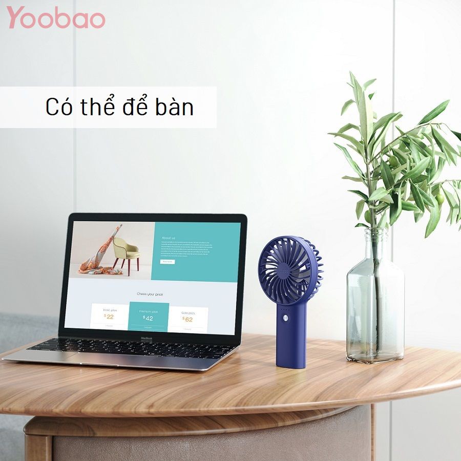 Quạt Cầm Tay Yoobao F3 6000mAh, Quạt Mini Cao Cấp Cổng Sạc USB Tiện Lợi
