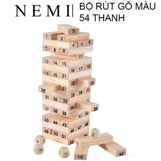 Bộ Rút Gỗ Màu 54 Thanh NEMI