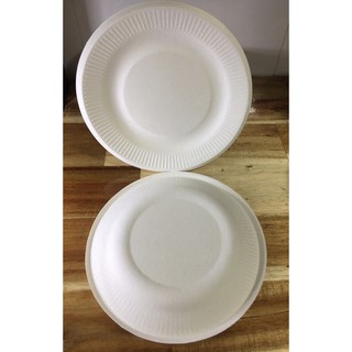 Set 10 dĩa giấy bã mía có viền