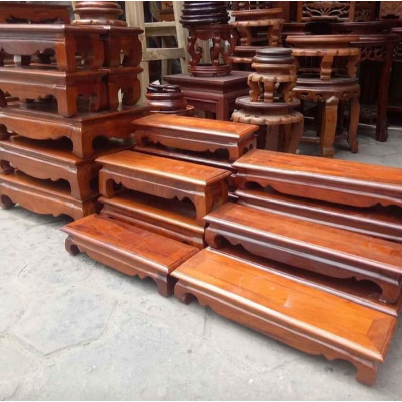 Đế Kê Khung Ảnh Thờ, Kỷ chữ nhật gỗ hương cao 10cm