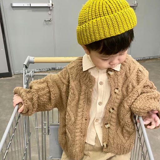 MNGRL Áo Cardigan Len Rộng Phong Thời Trang Hàn Quốc Cho Bé Trai Bé Gái